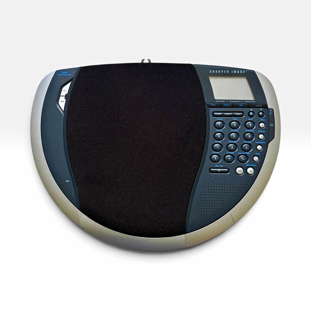 Sharper Image SR252 Multi-Purpose Mousepad Memo Recorder Calculator Y2K Box